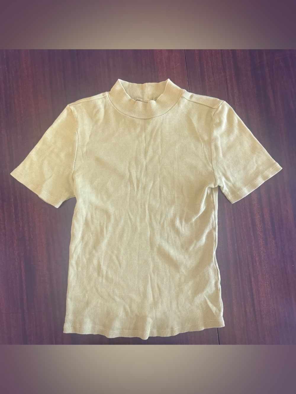 Anthropologie Mock Neck Top in Mustard Yellow - Size Small